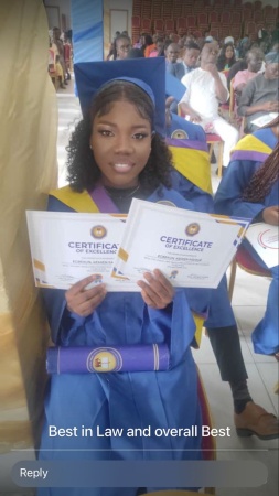 Presidential Amnesty Scholarship Student bags First Class in Law