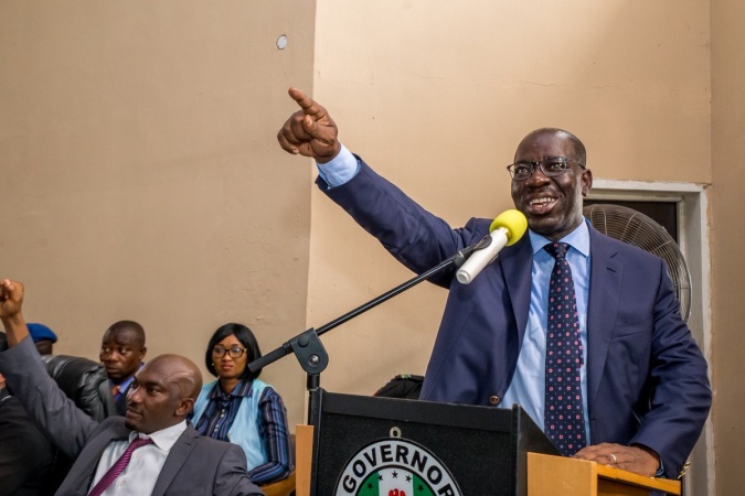 BREAKING: Obaseki storms INEC, walks into REC?s office as tensions rise over alleged moves to rig Edo guber election