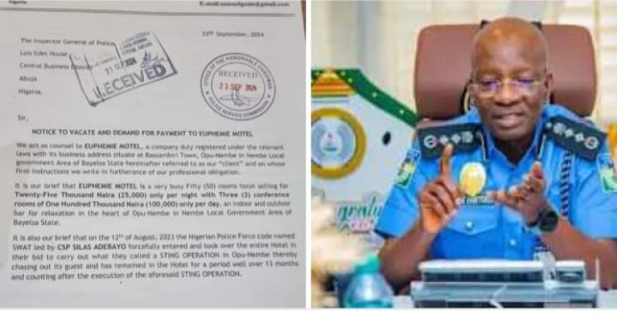 Bayelsa hotel proprietor threatens to drag IGP to court over N625m police debt