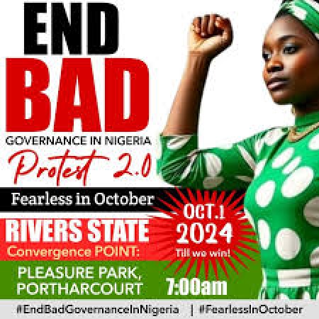 October 1 protest will hold at Eagle Square, organisers tell police