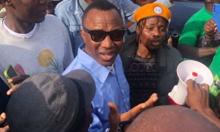 Sowore leads Lagos protest, demands release of Kanu, others 