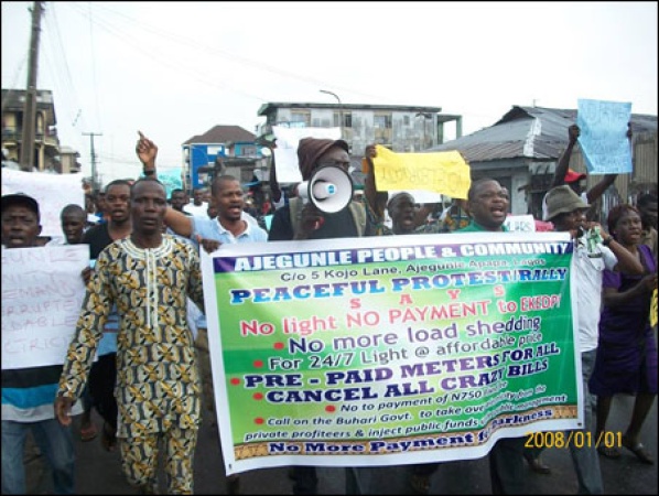 EKEDC: Lagos community protests alleged double billings