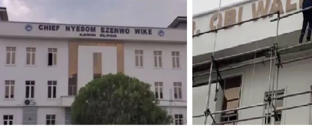 Obio/Akpor LG Chairman replaces Wike?s name on admin block with Obi Wali