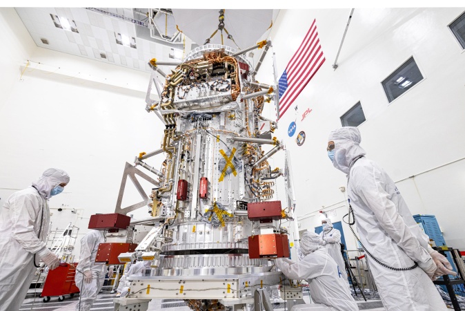 Spacecraft blasts off to hunt alien life on a distant moon 