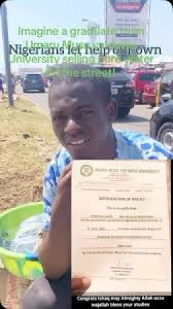 First-class graduate selling sachet water to survive bags automatic employment