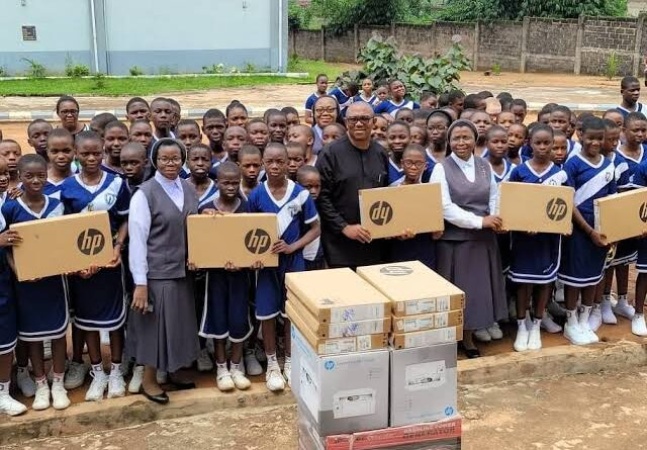 Peter Obi donates computers, printers to school in Adamawa