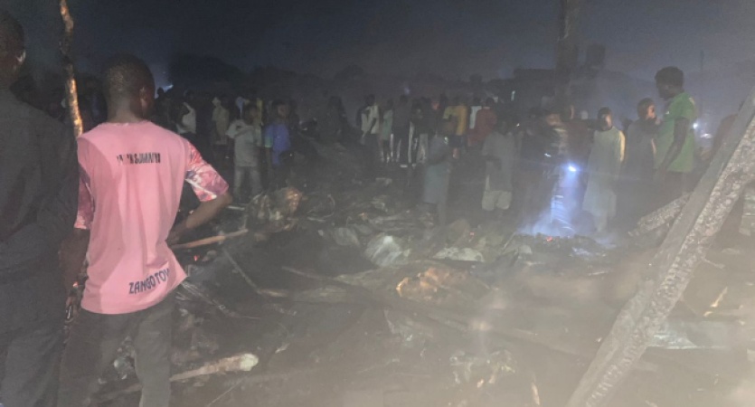 Midnight fire destroys millions-worth goods at popular Alaba Rago Market In Lagos