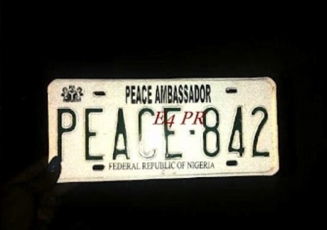FRSC disowns ?Peace Ambassador? number plates