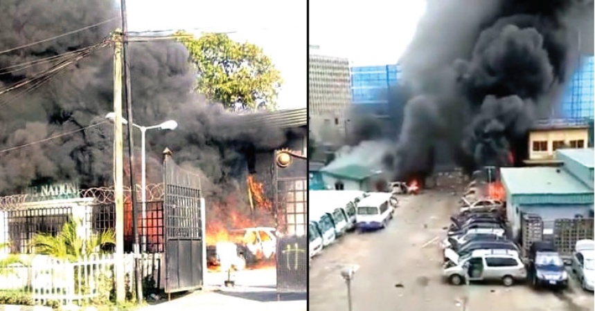 Fire guts mart, hotel, police station in Lagos