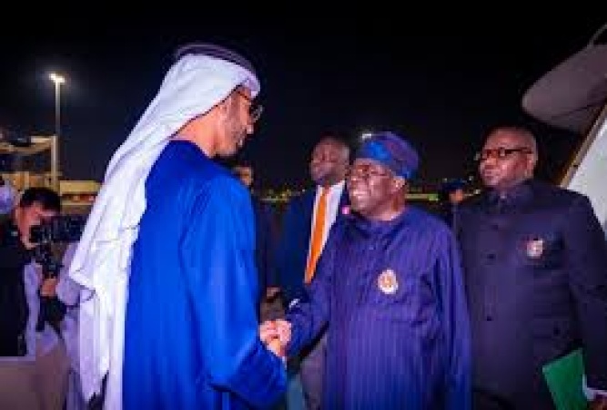 Tinubu arrives in UAE for Abu Dhabi Sustainability Week