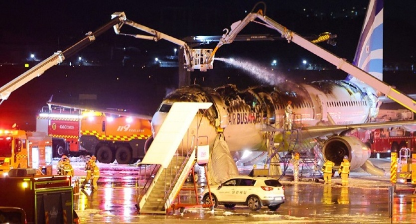 South Korea Airplane fire leaves seven injured