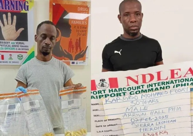 NDLEA arrests 2 alleged drug kingpins with 125 wraps of heroin