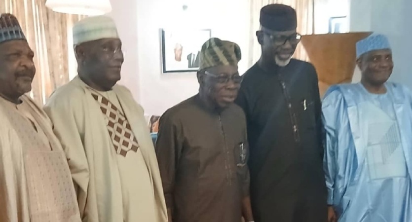 Atiku, Tambuwal, Imoke in closed-door meeting with Obasanjo