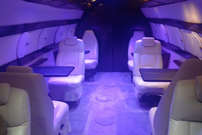 Inside the luxury private jet transformed into entertainment centre in Lagos