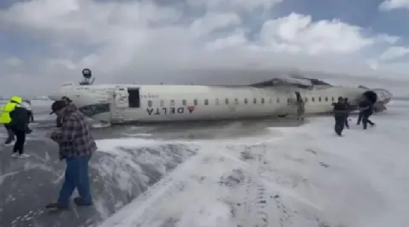 BREAKING: Passenger plane with 80 on board crashes, flips upside down while landing in Canada 