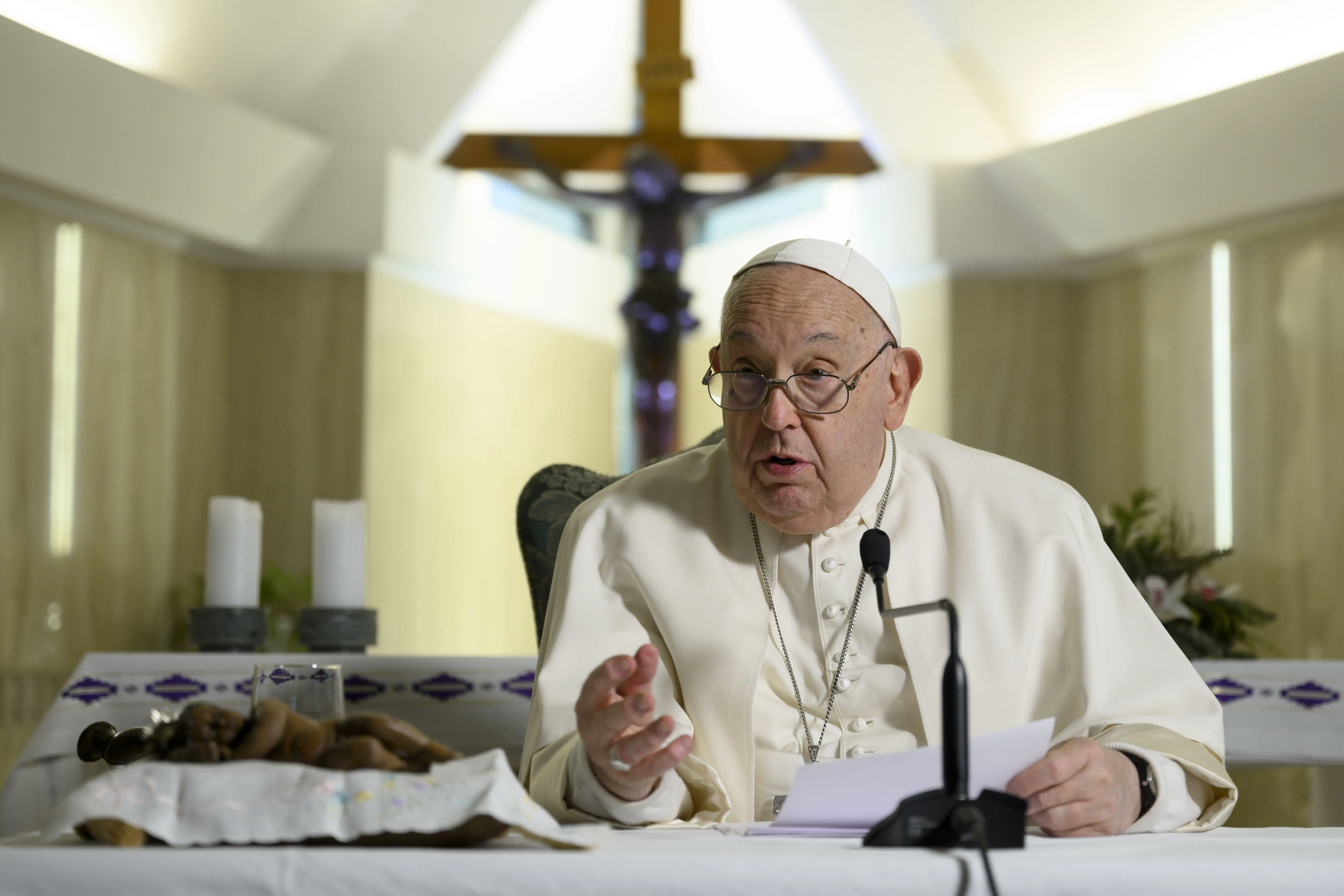 Weak-sounding Pope releases audio message from hospital