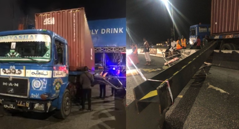 Gridlock as Lekki billboard traps truck, admiralty way shut
