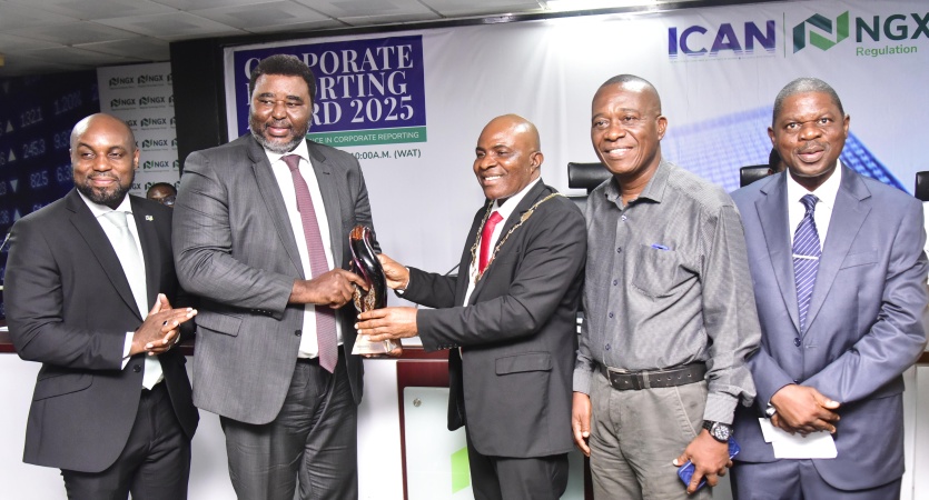 Dangote Cement is the Platinum winner of ICAN, NGX?s Corporate Reporting Award