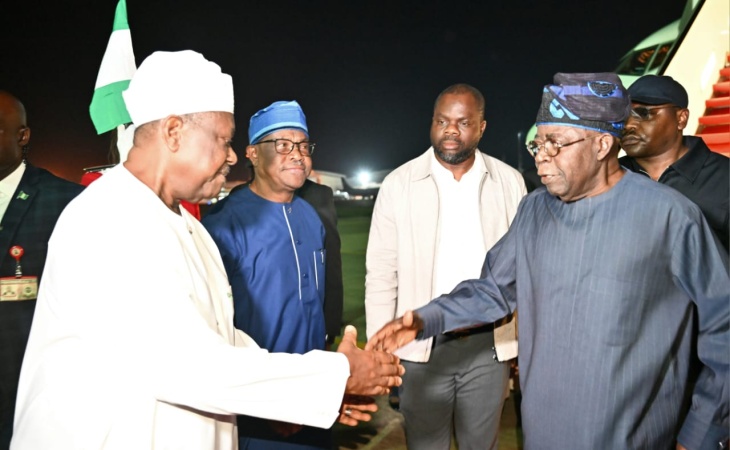 Akume, Wike, others receive Tinubu as he returns to Abuja after working visit to Europe