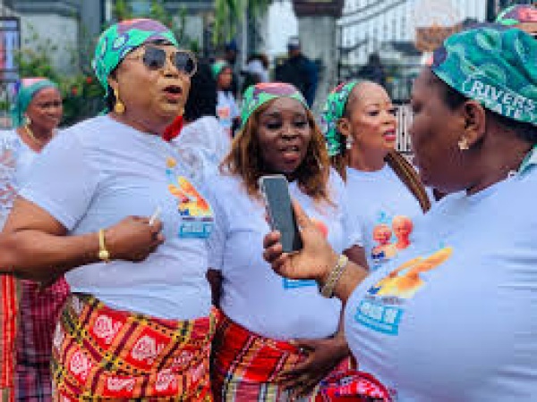 Rivers women walk out on Ibas? wife, chant ?We want Fubara?