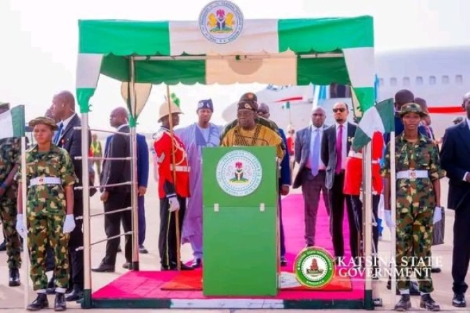 Tinubu pays surprise visit to frontline troops in Katsina