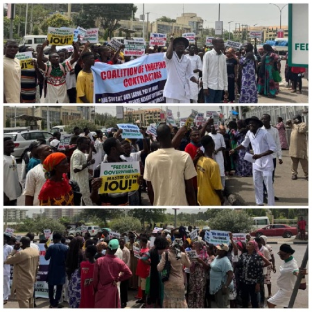 Federal Government contractors begin indefinite protest over non-payment of verified claims