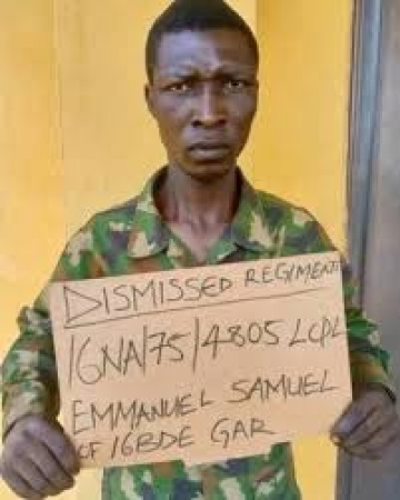 Army dismisses soldier over armed robbery, handed over to police