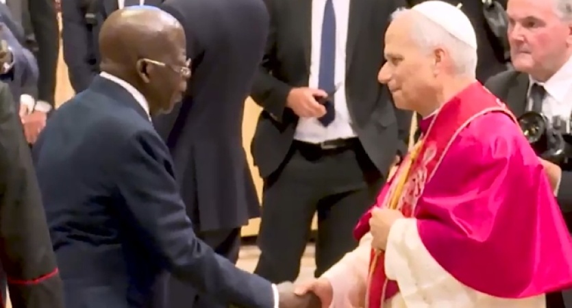 Tinubu meets Pope Leo XIV after inaugural mass in Rome