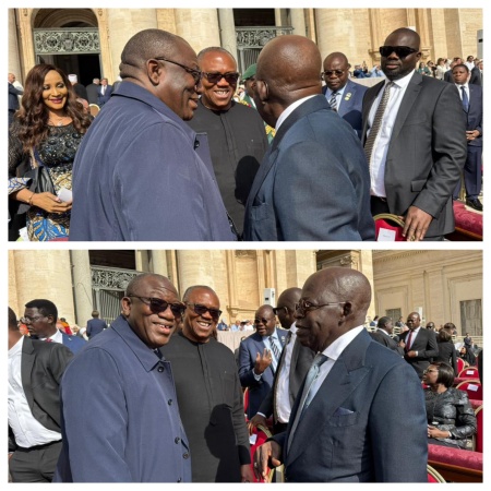 What Tinubu told Obi, Fayemi at pope?s inauguration