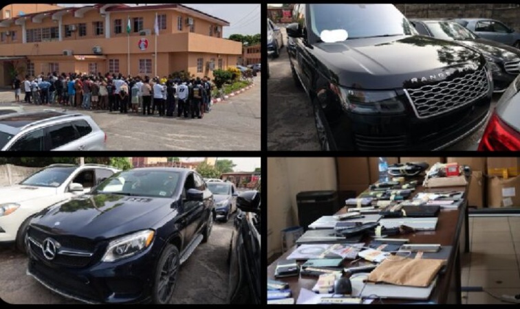 EFCC launches mass arrest of suspected internet fraudsters in Lagos; detains 120, seizes luxury cars