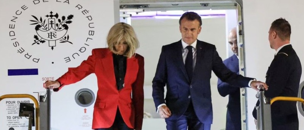 French President Macron denies ?domestic dispute? with wife after viral plane video