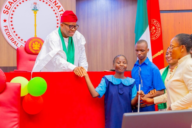 Senate President Akpabio ignites the ambition of 536 students on Children?s Day
