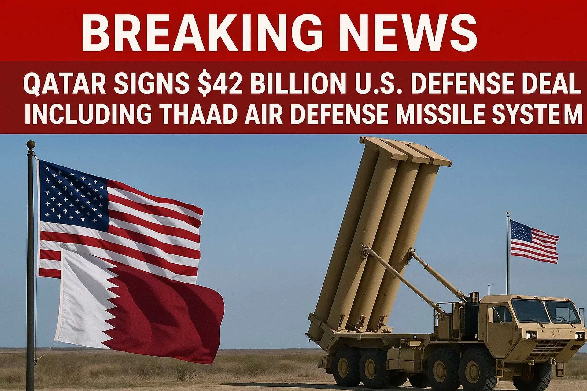 Qatar signs $42 Billion U.S. defense deal including THAAD air defense missile system.