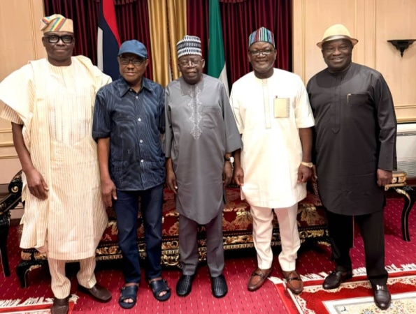 Wike, Ortom, Ikpeazu, Fayose?s visits to Tinubu spark reactions in PDP