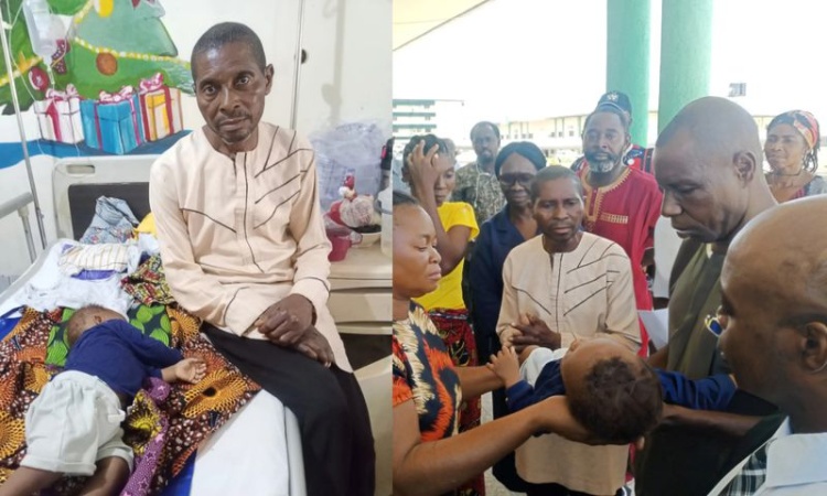 Benue horror: Man reunites with surviving 10-month-old son after losing entire family