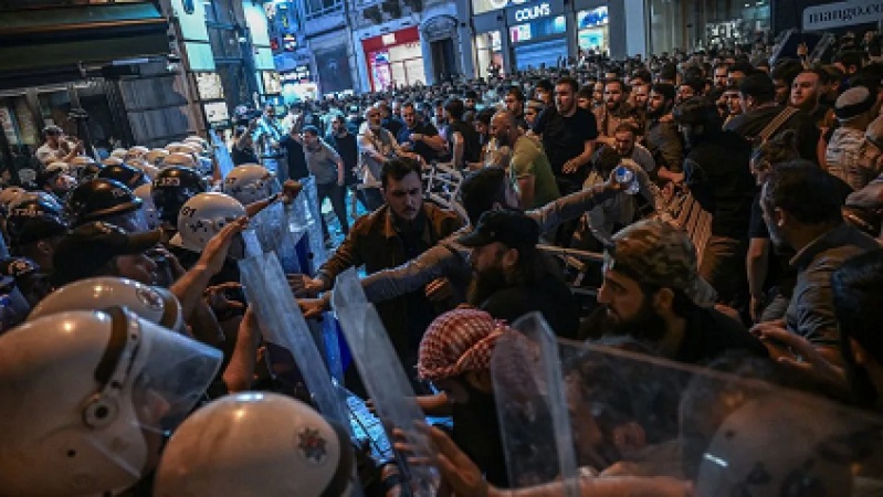 Four cartoonists detained in Turkey after image authorities say depicts the Prophet Mohammed sparks protests