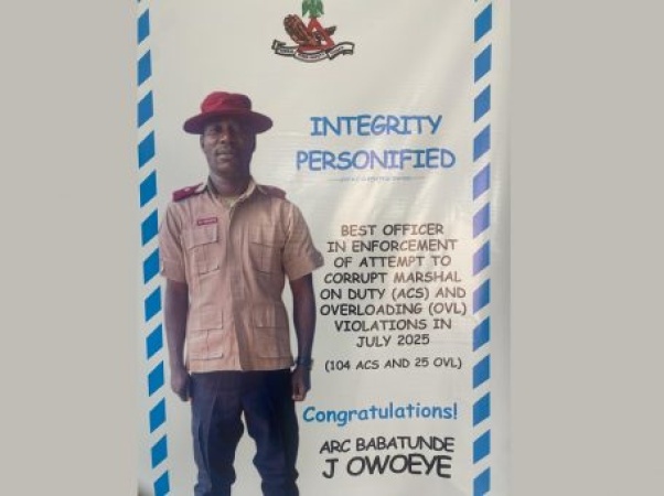 Honest FRSC officer rejects bribes 104 times in one month