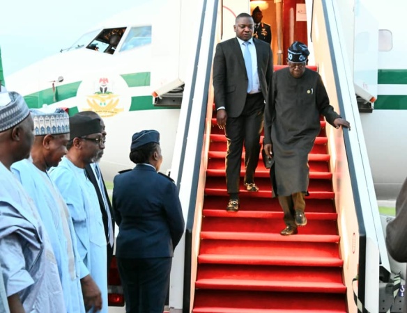 Tinubu returns to Abuja after vacation