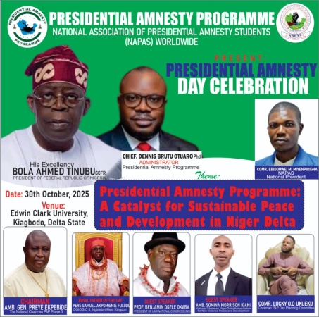 PAP Day Celebration holds Oct. 30 at Edwin Clark University Kiagbodo, Delta State