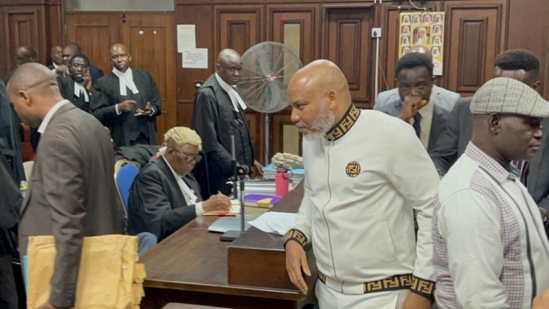 Nnamdi Kanu: Defence team raises alarm over court's refusal to hear motions challenging jurisdiction