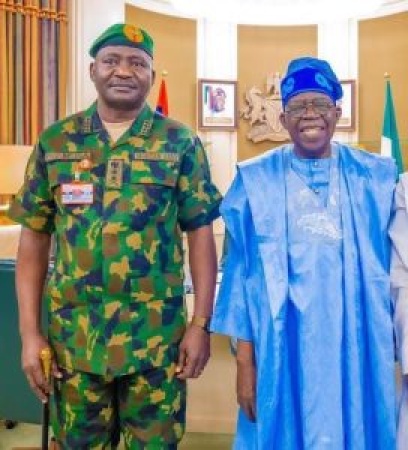BREAKING: Tinubu, Ex-Defence Chief, Gen. Chris Musa, meet at Aso Villa