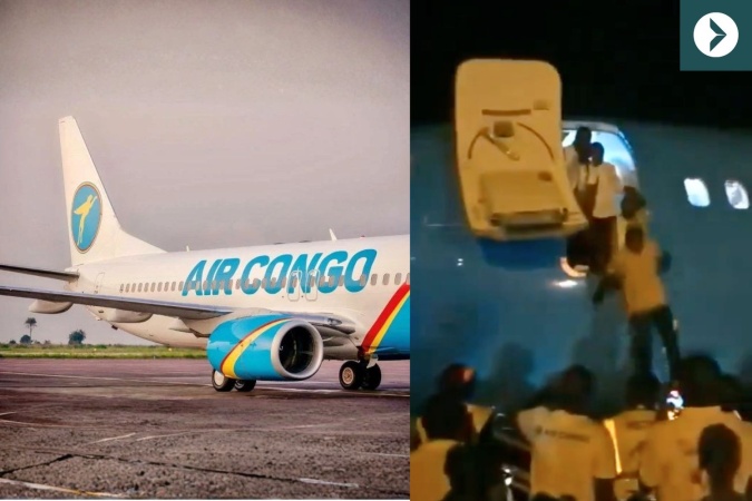 Passengers forced off plane after airport stairs fail
