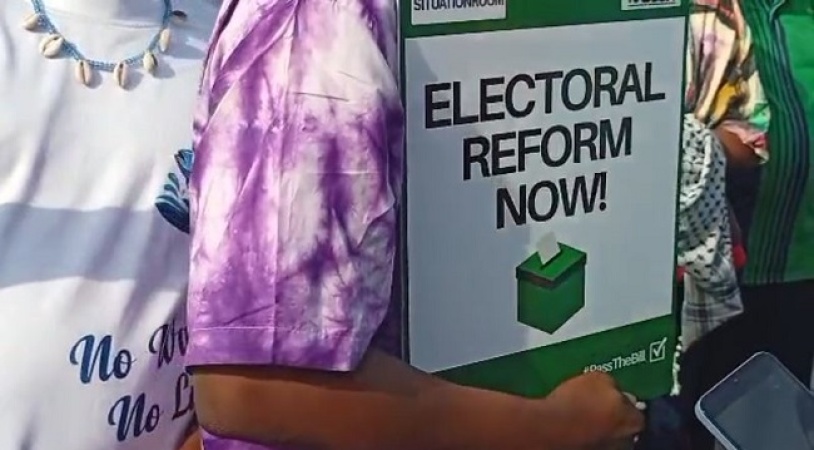 BREAKING: Occupy National Assembly protest begins in Abuja over e-transmission of results