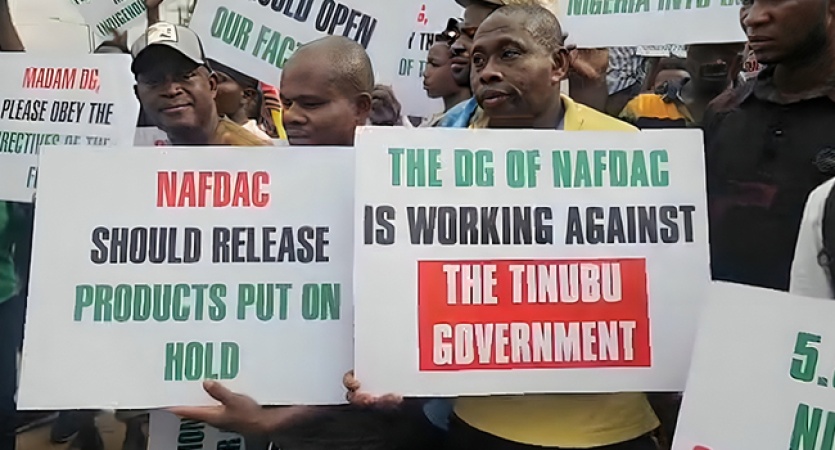 JUST IN: NAFDAC staff in Lagos locked out as union protests sachet alcohol ban