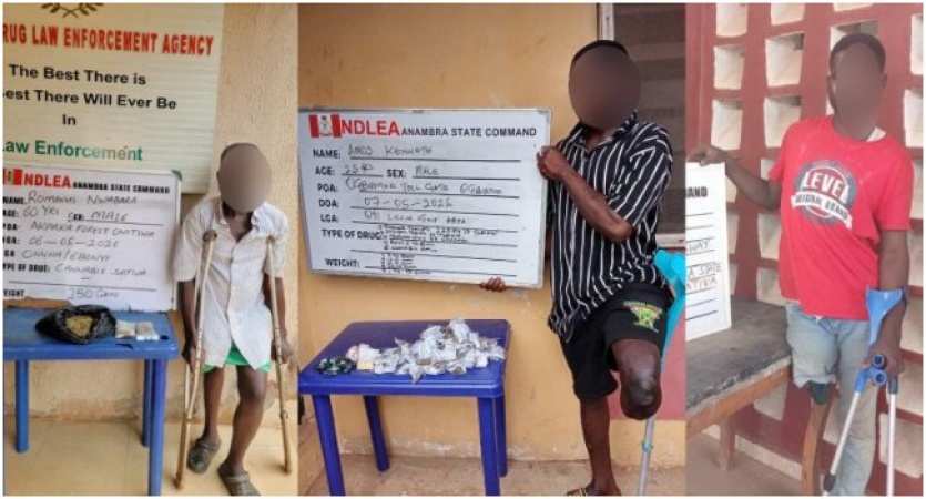 NDLEA arrests three disabled traffickers, seizes drugs worth N5.8bn