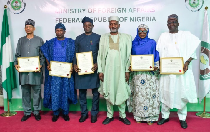 Nigeria present letters of credence to 4 envoys designate