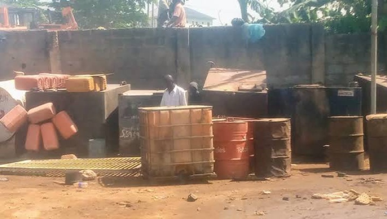 Navy discover illegal fuel storage site, recover 18,000ltrs of AGO In Rivers