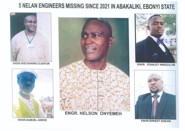 Missing engineers: Rights group demands federal probe into fate of 5 men who disappeared during official duty in Ebonyi