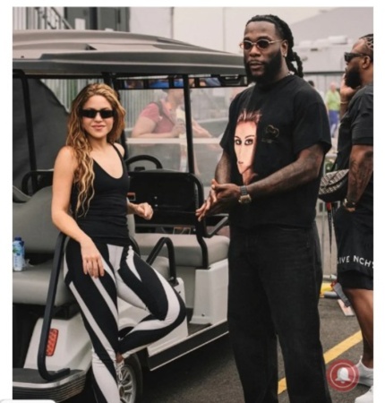 Burna Boy, Shakira meet ahead of World Cup final performance