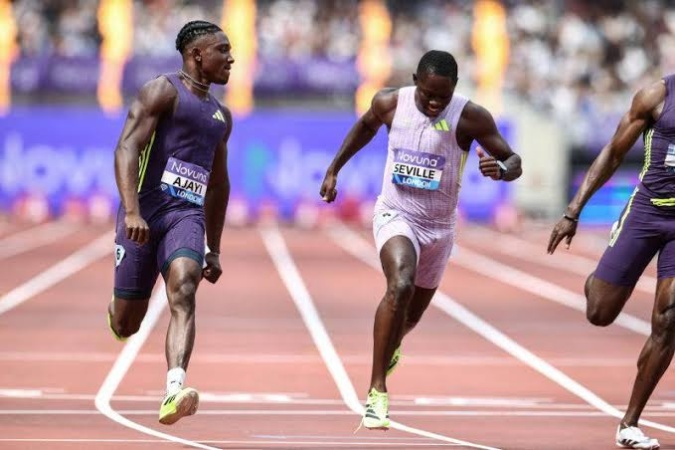 Kayinsola Ajayi beats Seville again to win London Diamond League’s 100m